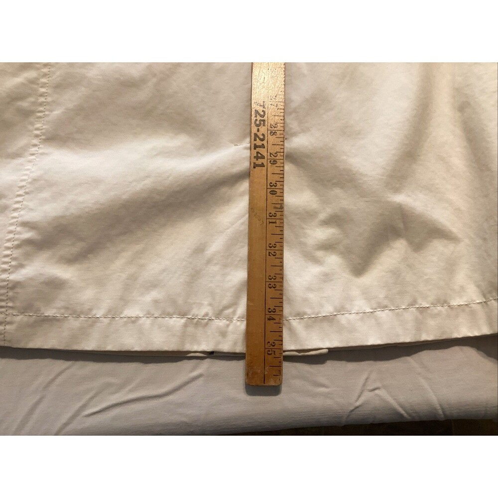 lands end women’s trench coat 1X cream brown buttons shoulder epaulettes belt - Picture 8 of 12
